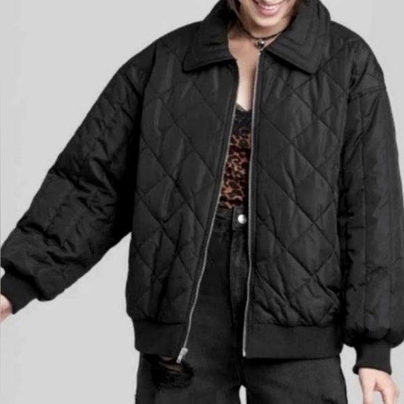 Women's Wild Fable Light Weight Quilted Winter Jacket Black in Color Size Medium - Picture 1 of 10